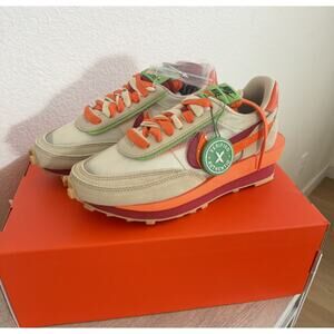 Nike LD Waffle sacai CLOT Kiss of Death Net Orange Blaze Size 6 woman New in Box